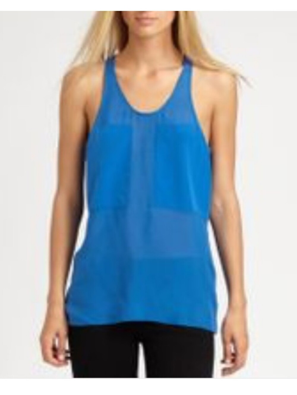 T by Alexander Wang 100% Silk Racerback Tank Top - Royal Blue Medium